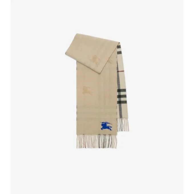 Sciarpa reversibile in cashmere con motivo EKD Check