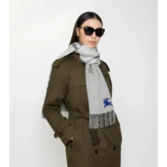 Sciarpa reversibile in cashmere con motivo EKD Check