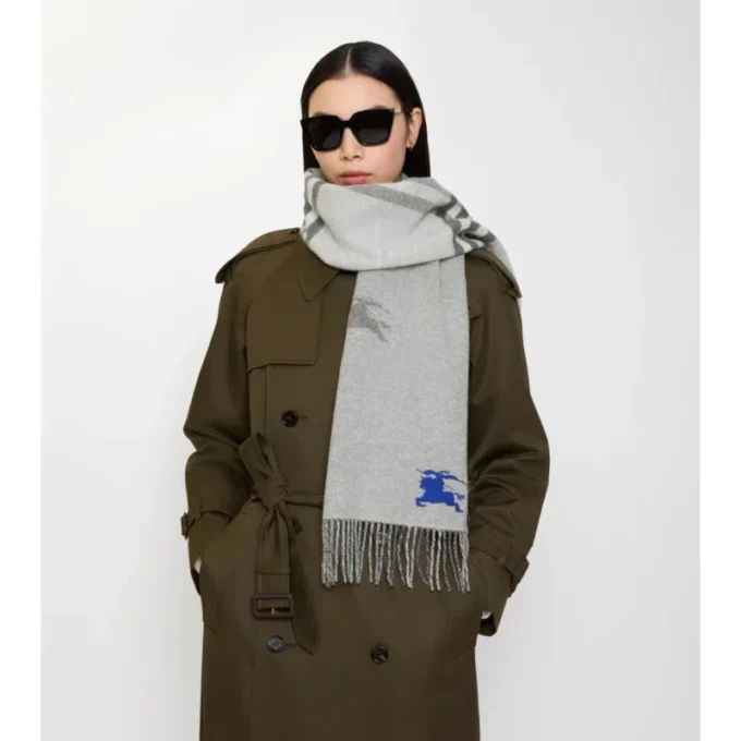 Sciarpa reversibile in cashmere con motivo EKD Check