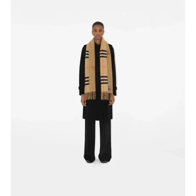 Sciarpa reversibile in cashmere con motivo EKD Check