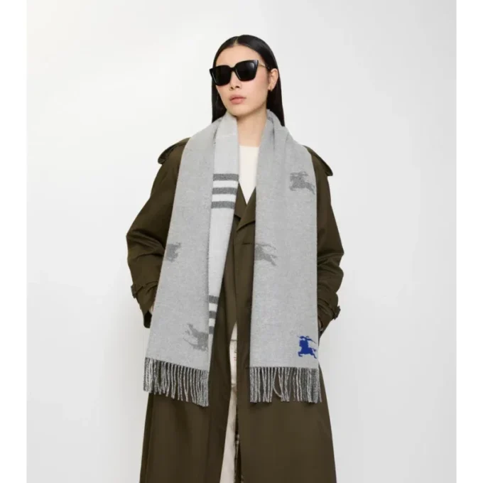 Sciarpa reversibile in cashmere con motivo EKD Check