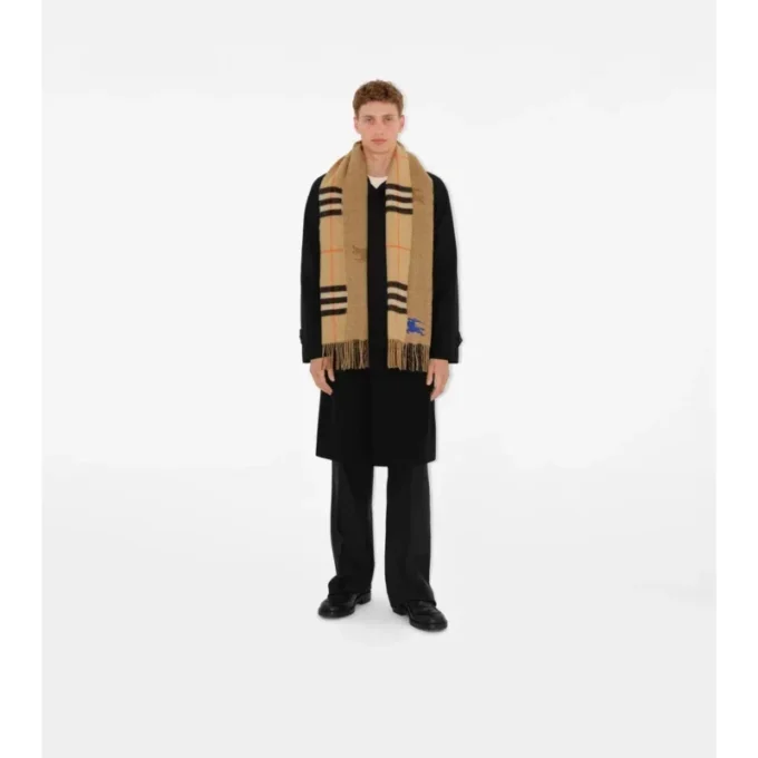 Sciarpa reversibile in cashmere con motivo EKD Check