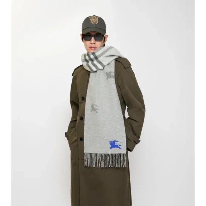 Sciarpa reversibile in cashmere con motivo EKD Check