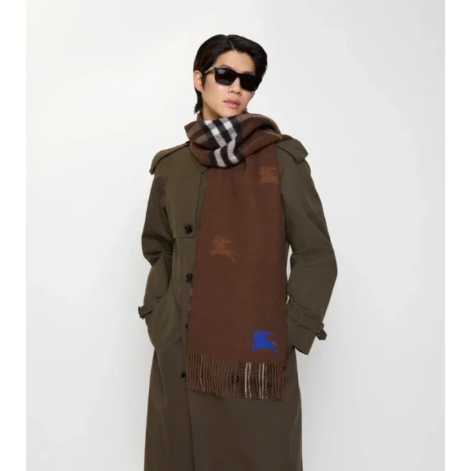 Sciarpa reversibile in cashmere con motivo EKD Check