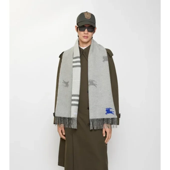 Sciarpa reversibile in cashmere con motivo EKD Check
