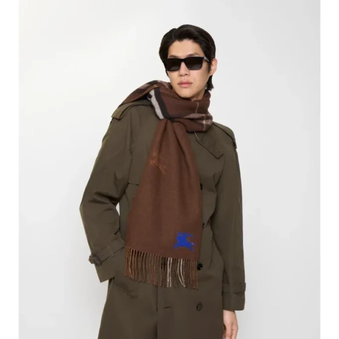 Sciarpa reversibile in cashmere con motivo EKD Check