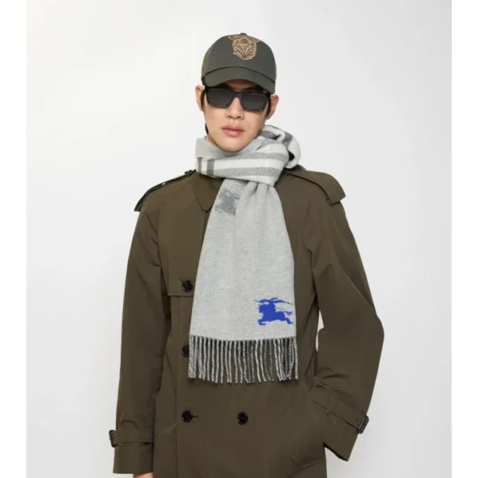 Sciarpa reversibile in cashmere con motivo EKD Check
