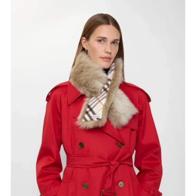 Sciarpa reversibile in shearling