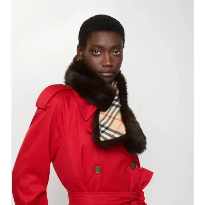 Sciarpa reversibile in shearling