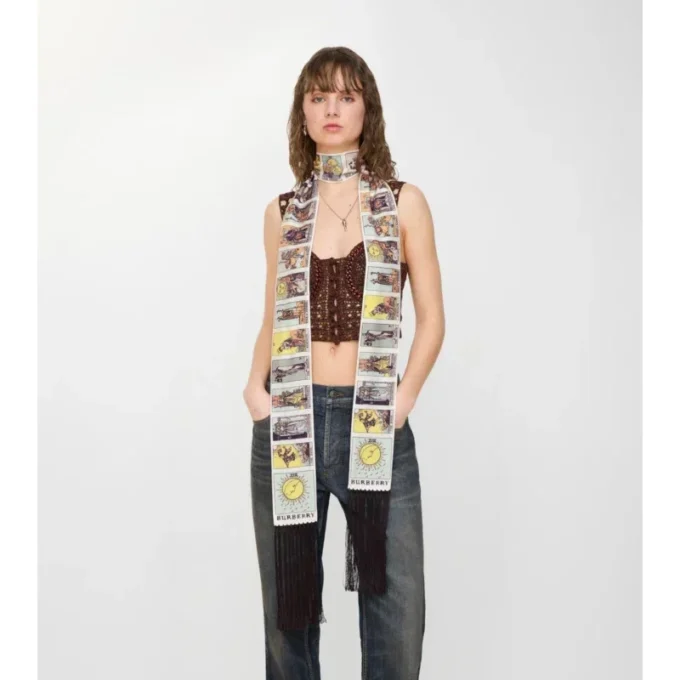 Sciarpa sottile in seta Tarot