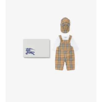 Set regalo per neonati in cotone a quadri, composto da tre pezzi