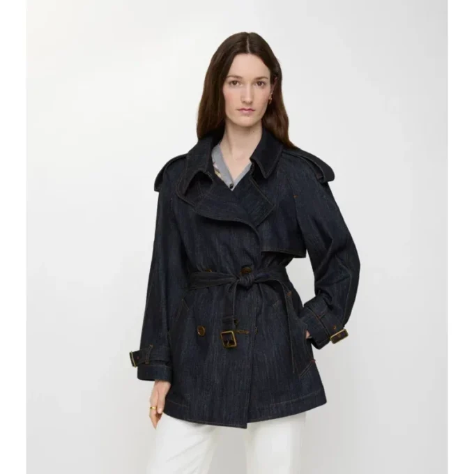 Short Denim Fitzrovia Trench Coat
