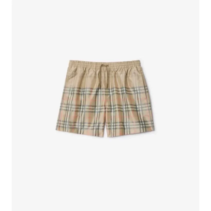 Shorts da bagno con motivo a quadri sfumato