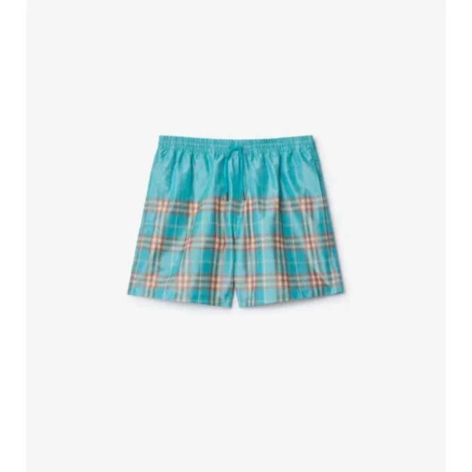 Shorts da bagno con motivo a quadri sfumato