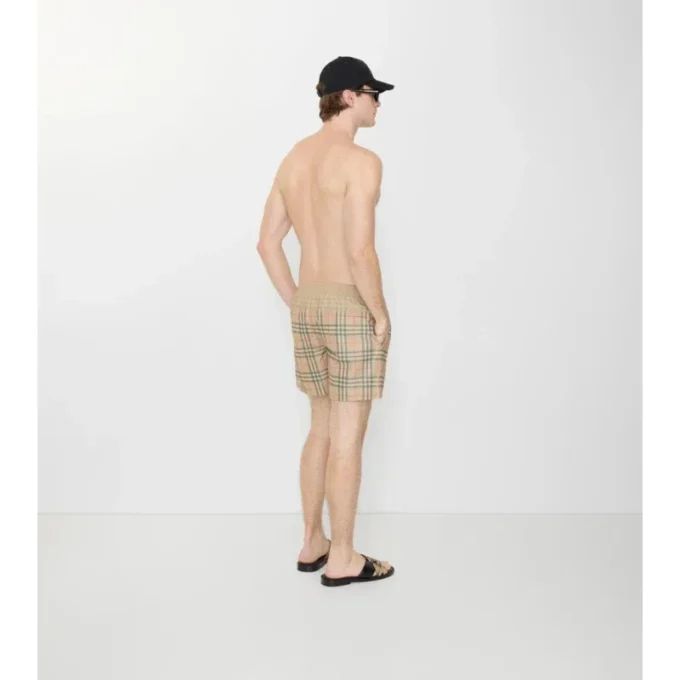Shorts da bagno con motivo a quadri sfumato