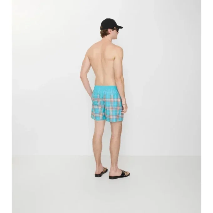 Shorts da bagno con motivo a quadri sfumato