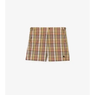 Shorts da bagno in seersucker a quadri