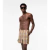 Shorts da bagno in seersucker a quadri