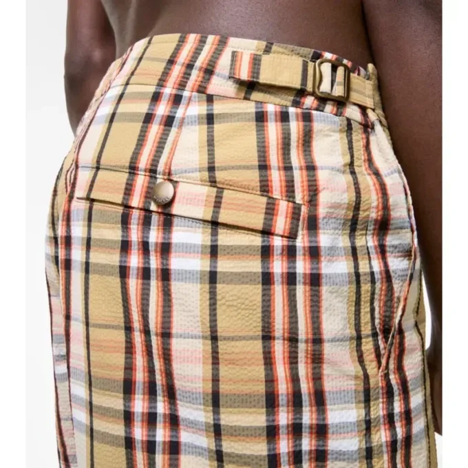 Shorts da bagno in seersucker a quadri
