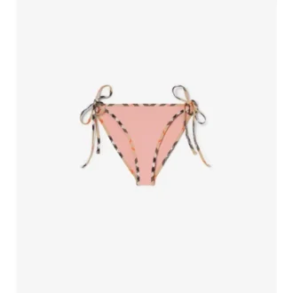 Slip bikini con bordi a quadri
