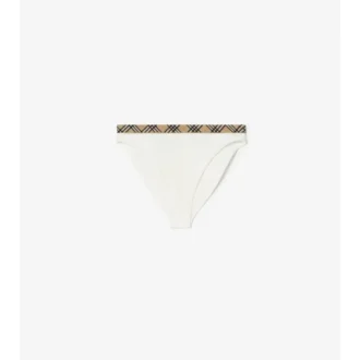 Slip bikini con bordi a quadri