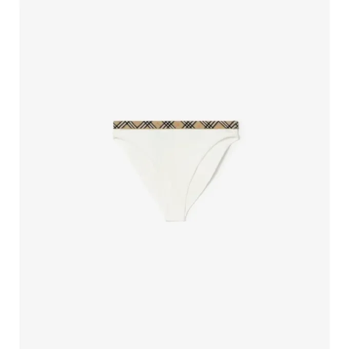 Slip bikini con bordi a quadri