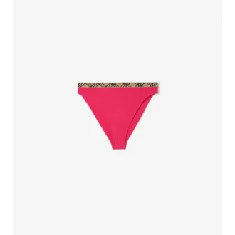 Slip bikini con bordi a quadri
