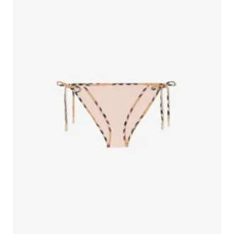 Slip bikini con bordi a quadri