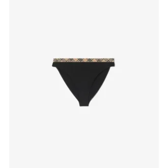 Slip bikini con bordi a quadri