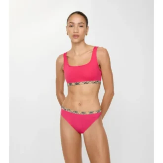 Slip bikini con bordi a quadri