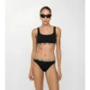 Slip bikini con bordi a quadri