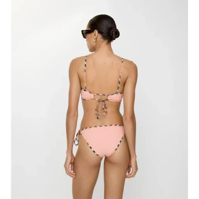Slip bikini con bordi a quadri