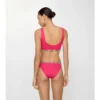 Slip bikini con bordi a quadri