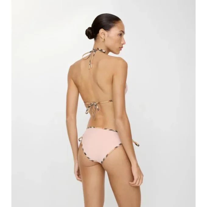 Slip bikini con bordi a quadri