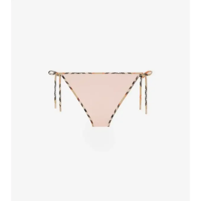 Slip bikini con bordi a quadri