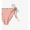 Slip bikini con bordi a quadri