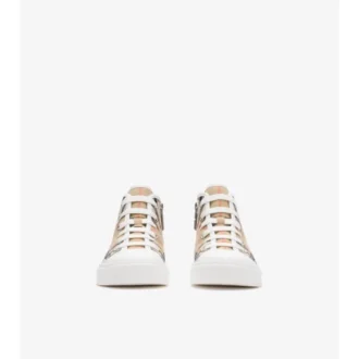Sneakers alte in cotone a quadri