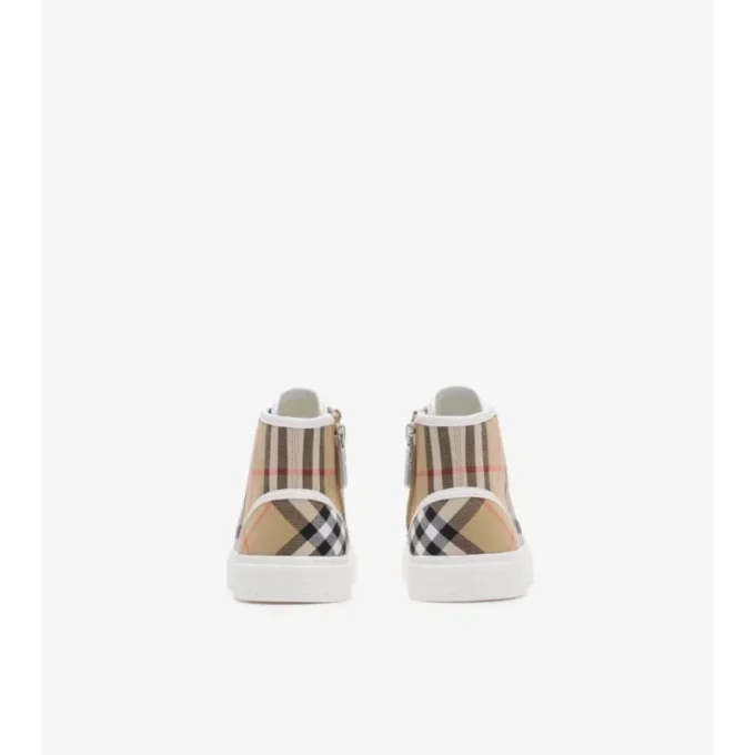 Sneakers alte in cotone a quadri