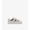 Sneakers con motivo a quadri e pelle