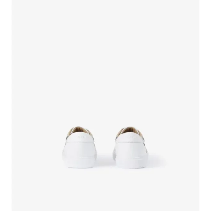 Sneakers con motivo a quadri e pelle