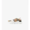 Sneakers con motivo a quadri e pelle