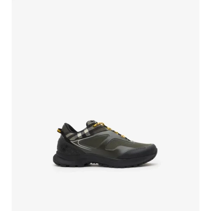 Sneakers Discover con motivo a quadri e mesh 