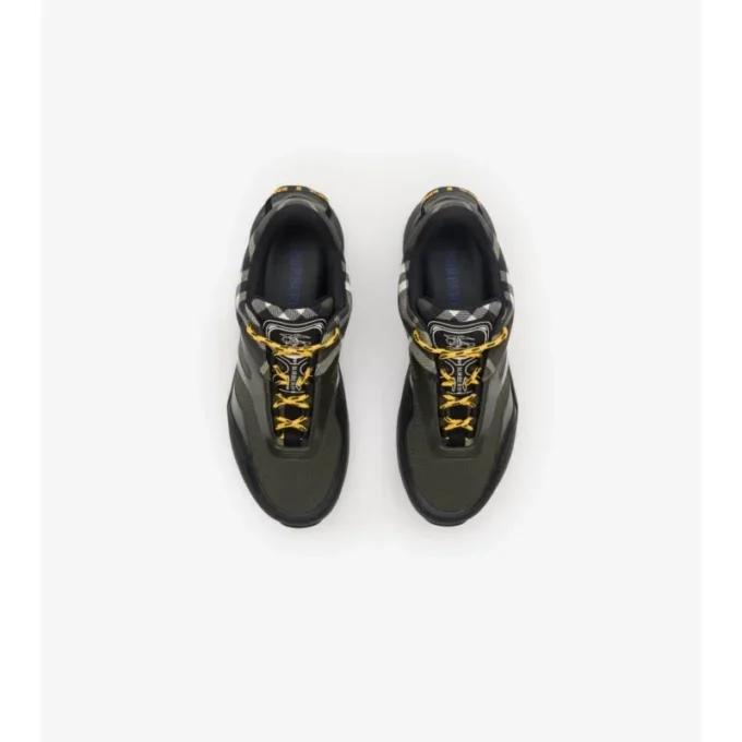 Sneakers Discover con motivo a quadri e mesh 