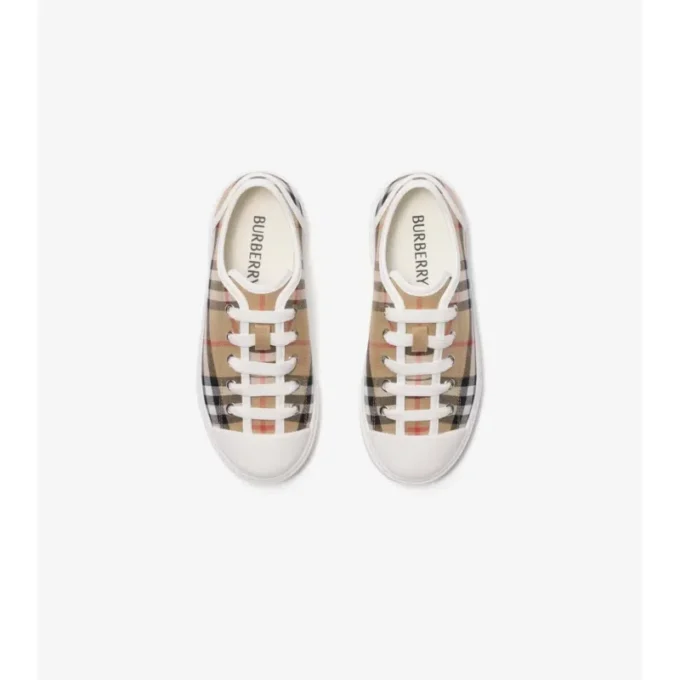 Sneakers in cotone a quadri