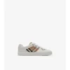 Sneakers in cotone e pelle con motivo a quadri