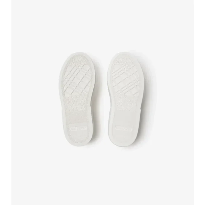 Sneakers in cotone e pelle con motivo a quadri