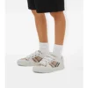 Sneakers in cotone e pelle con motivo a quadri