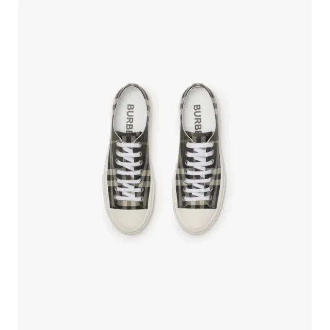 Sneakers in misto nylon con motivo a quadri
