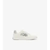 Sneakers in pelle e tessuto a quadri 