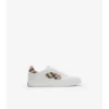 Sneakers in pelle e tessuto a quadri 